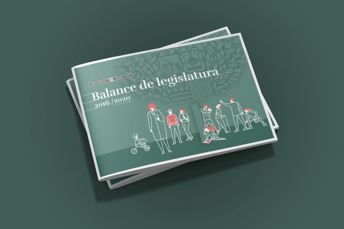 Diseño de portada para dossier de presentación del Balance económico de la Legislatura 200-2024 del Gobierno Vasco. Loegrafik